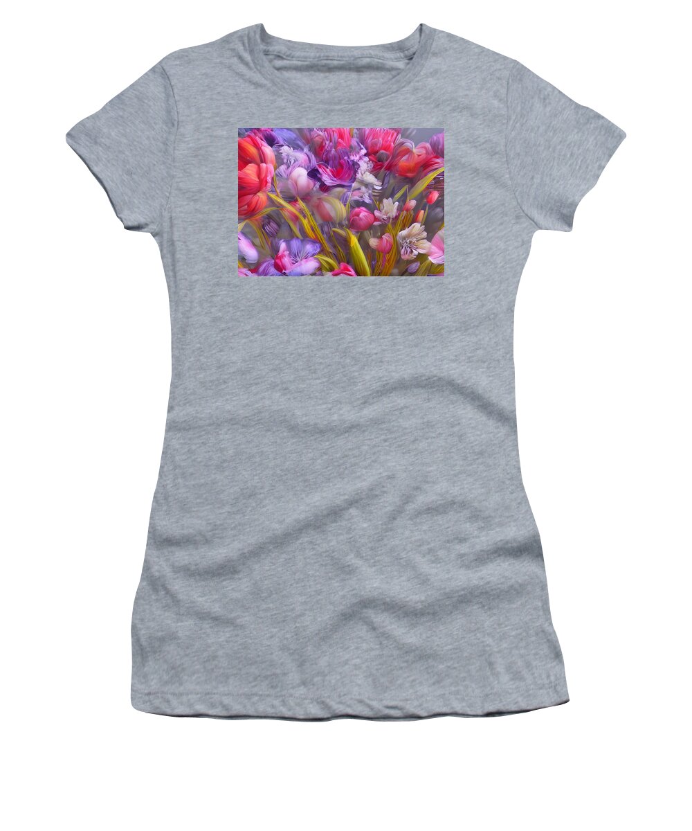 Digital Women's T-Shirt featuring the digital art Flowers by Beverly Read