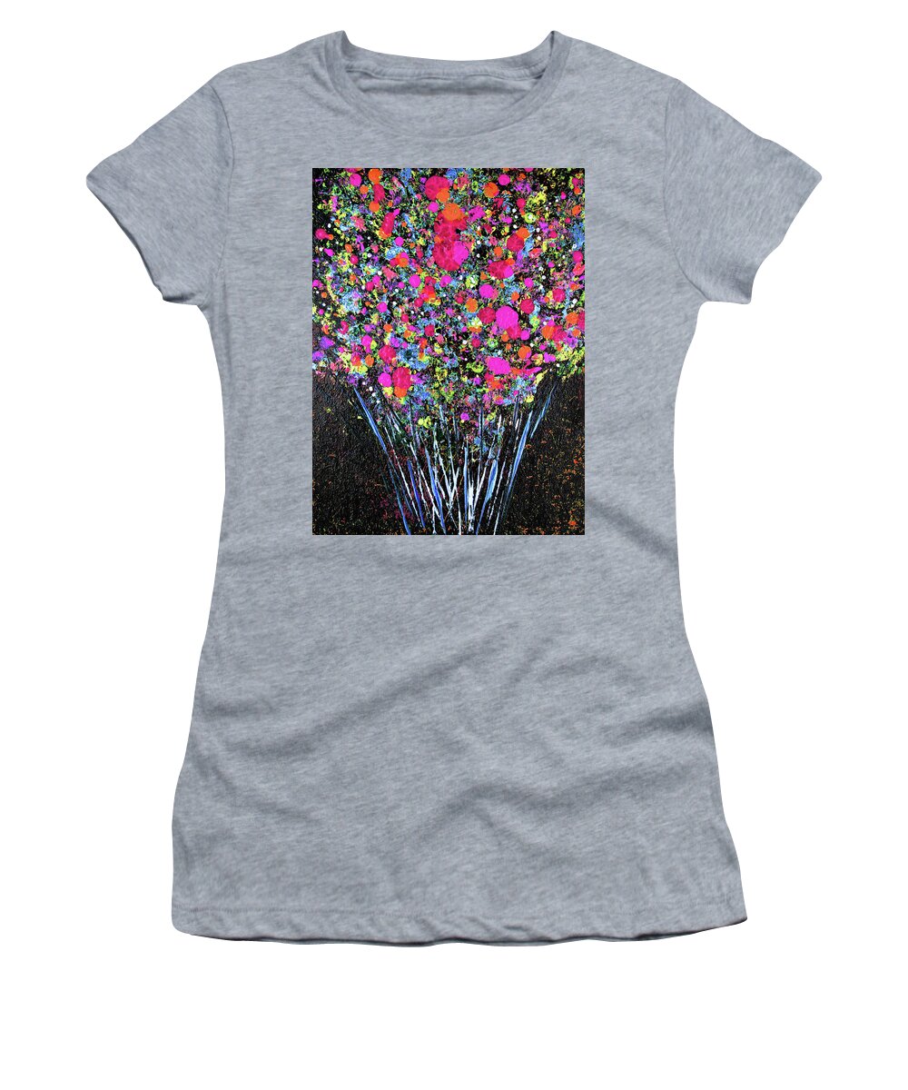 Flowers Women's T-Shirt featuring the painting Flowers for Corinne by Corinne Carroll