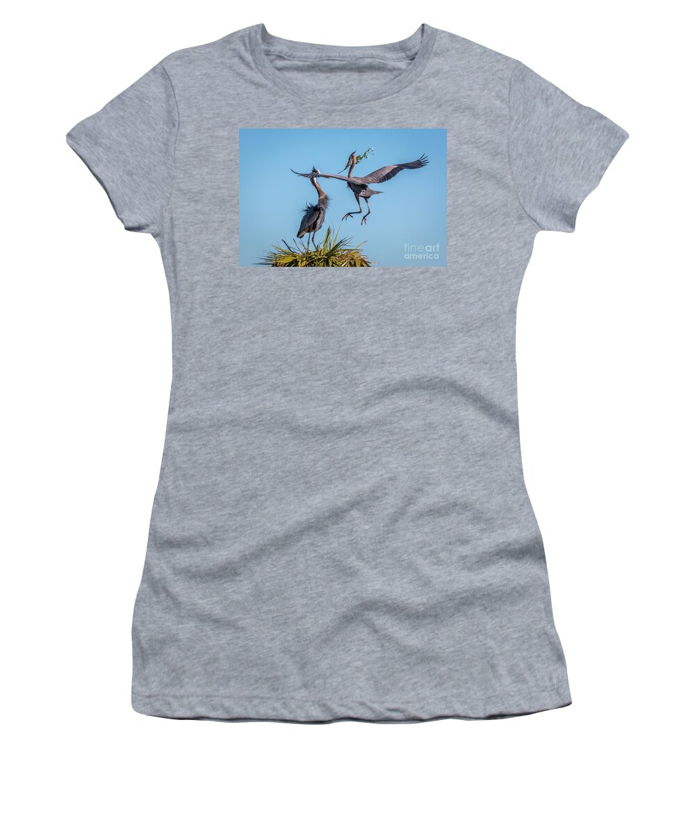 Heron Women's T-Shirt featuring the photograph Flowers for the Bride by Tom Claud