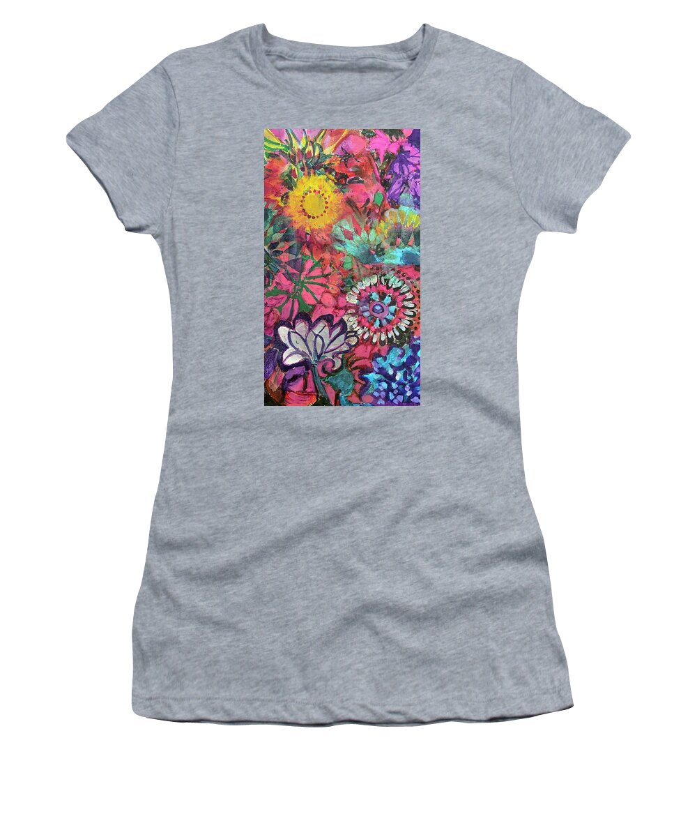 Floral Women's T-Shirt featuring the painting Birthday Gift for Suzanne by Tommy McDonell
