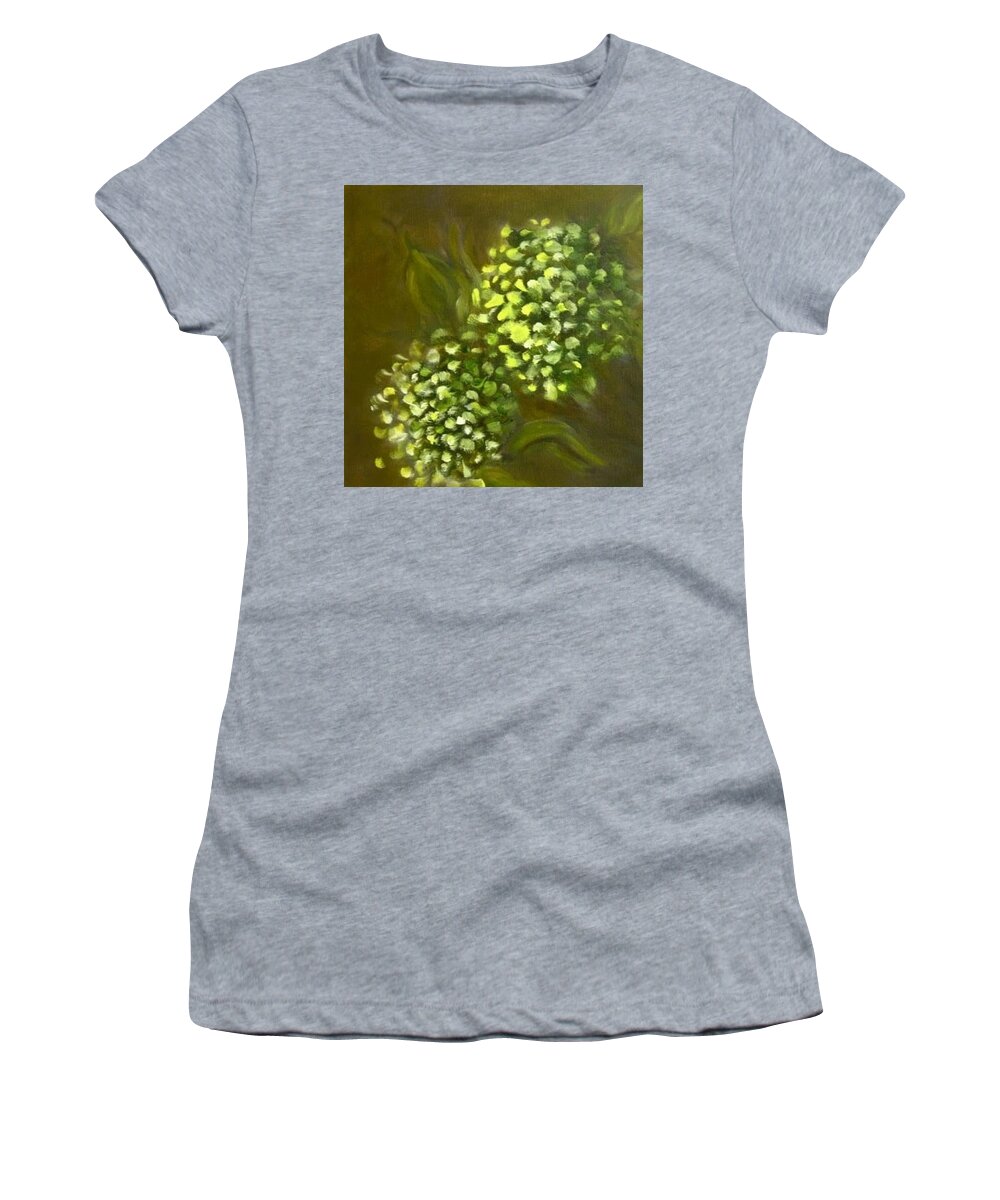 Hydrangea Women's T-Shirt featuring the painting Flowers from my Garden by Juliette Becker