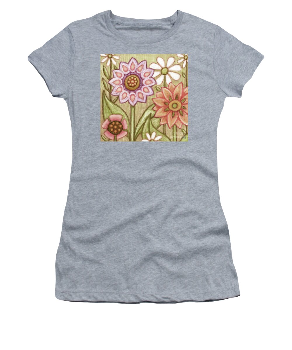 Daisy Women's T-Shirt featuring the painting Flowers Grow Smiles. Wildflora by Amy E Fraser