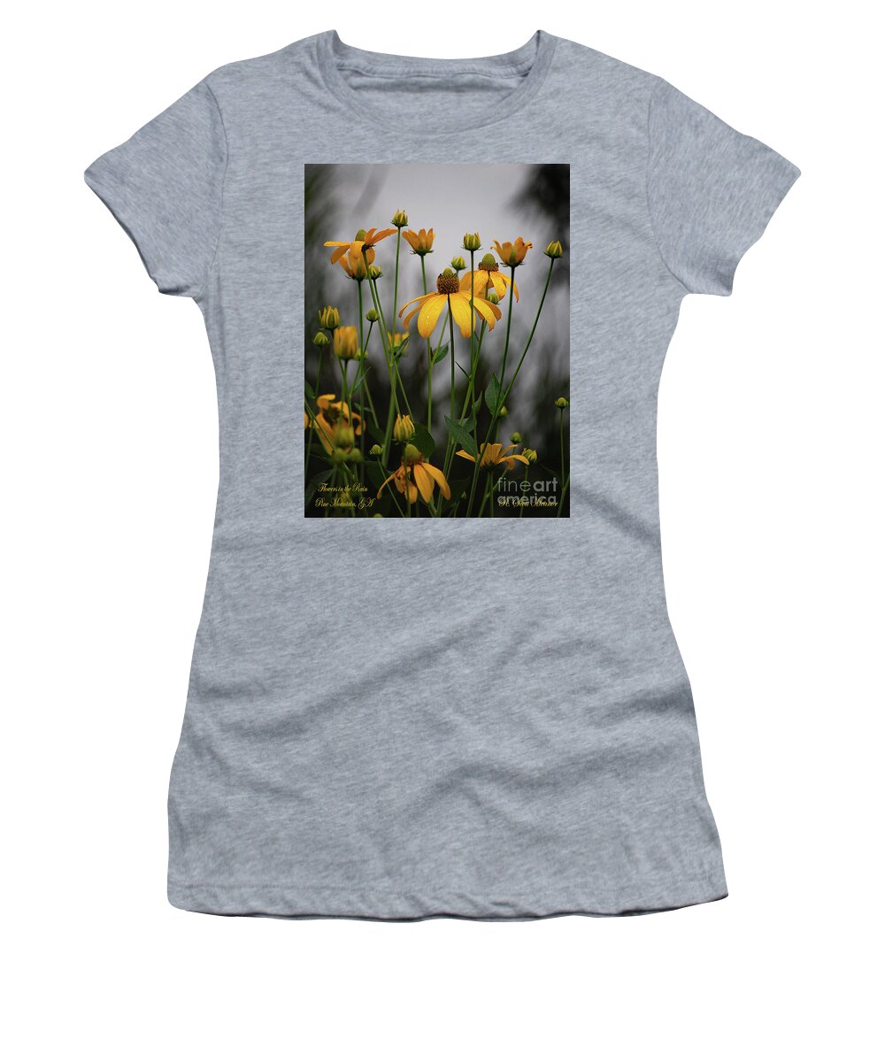 Flowers In The Rain Women's T-Shirt featuring the photograph Flowers in the Rain 1 by Robert Meanor