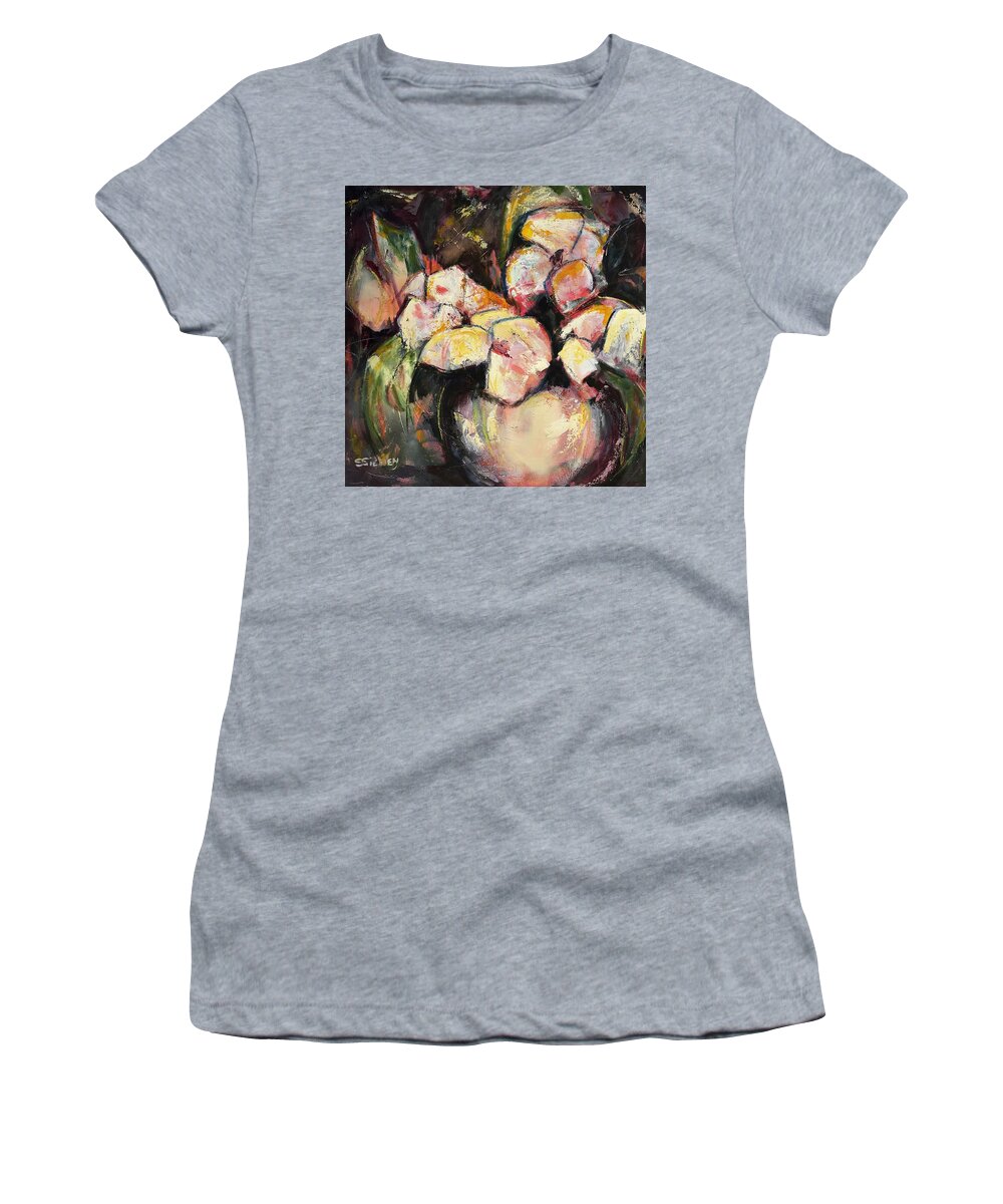 Floral Women's T-Shirt featuring the painting Flowers Two by Sharon Sieben