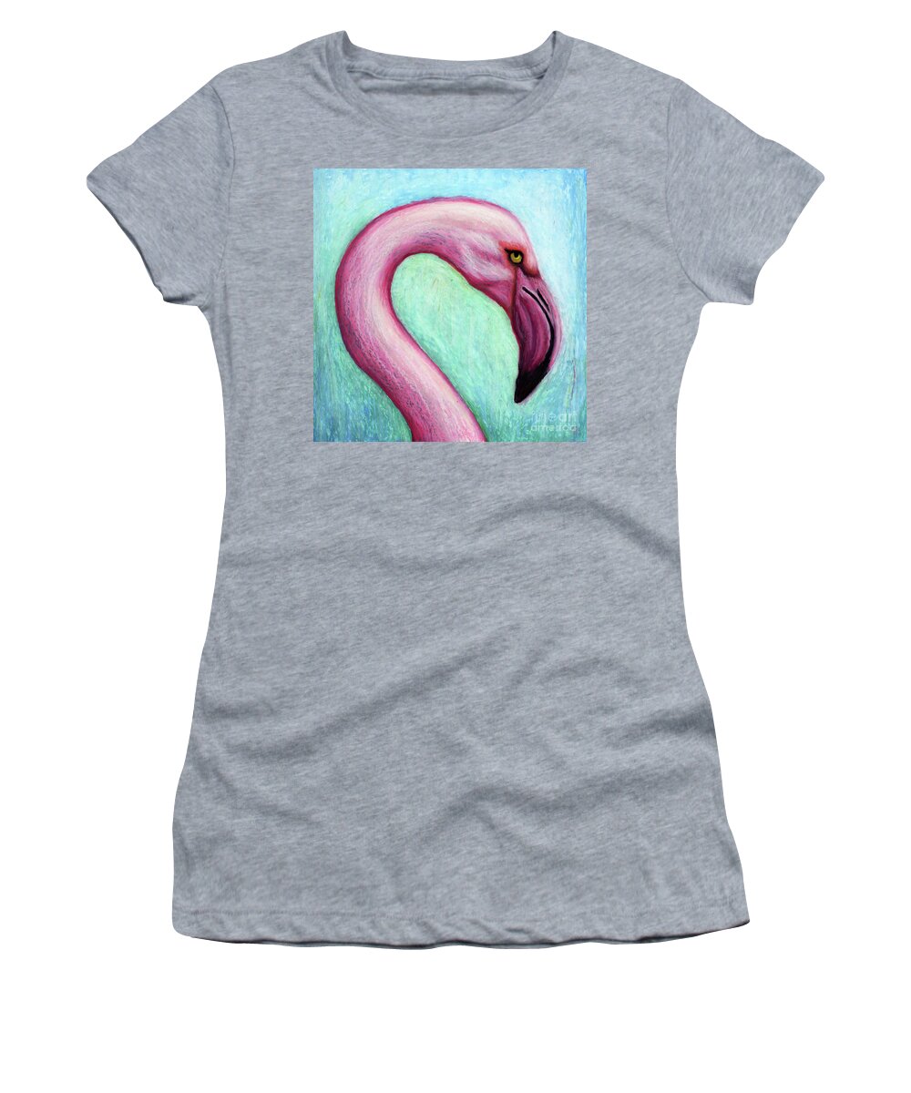 Flamingo Women's T-Shirt featuring the painting Fly Flamingo by Amy E Fraser