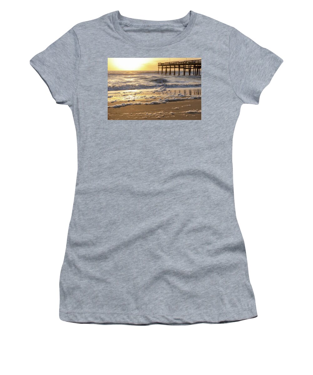 Virginia Beach Women's T-Shirt featuring the photograph Foamy Seas by Donna Twiford