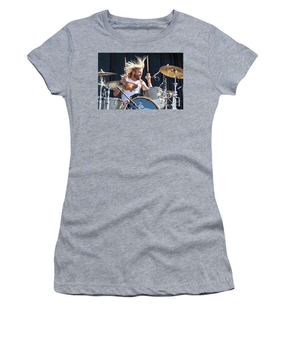 Foo Women's T-Shirt featuring the photograph Foo Fighters Taylor Hawkins by Action