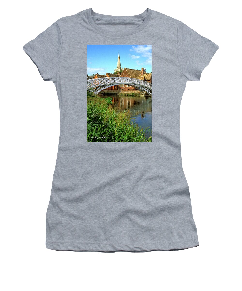 Summer Bridge Women's T-Shirt featuring the photograph Foot Bridge in England by Randy Bradley