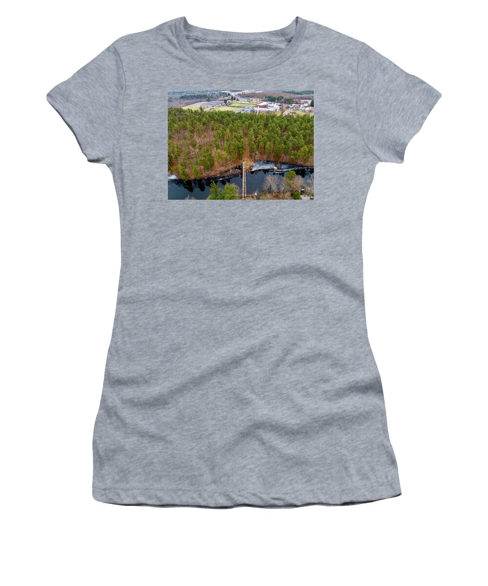  Women's T-Shirt featuring the photograph Footbridge to Hanson Pines by John Gisis
