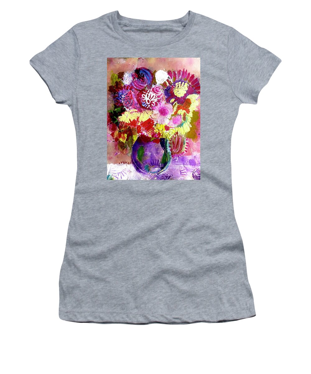 Vase Women's T-Shirt featuring the painting For You a Bouquet by Tommy McDonell