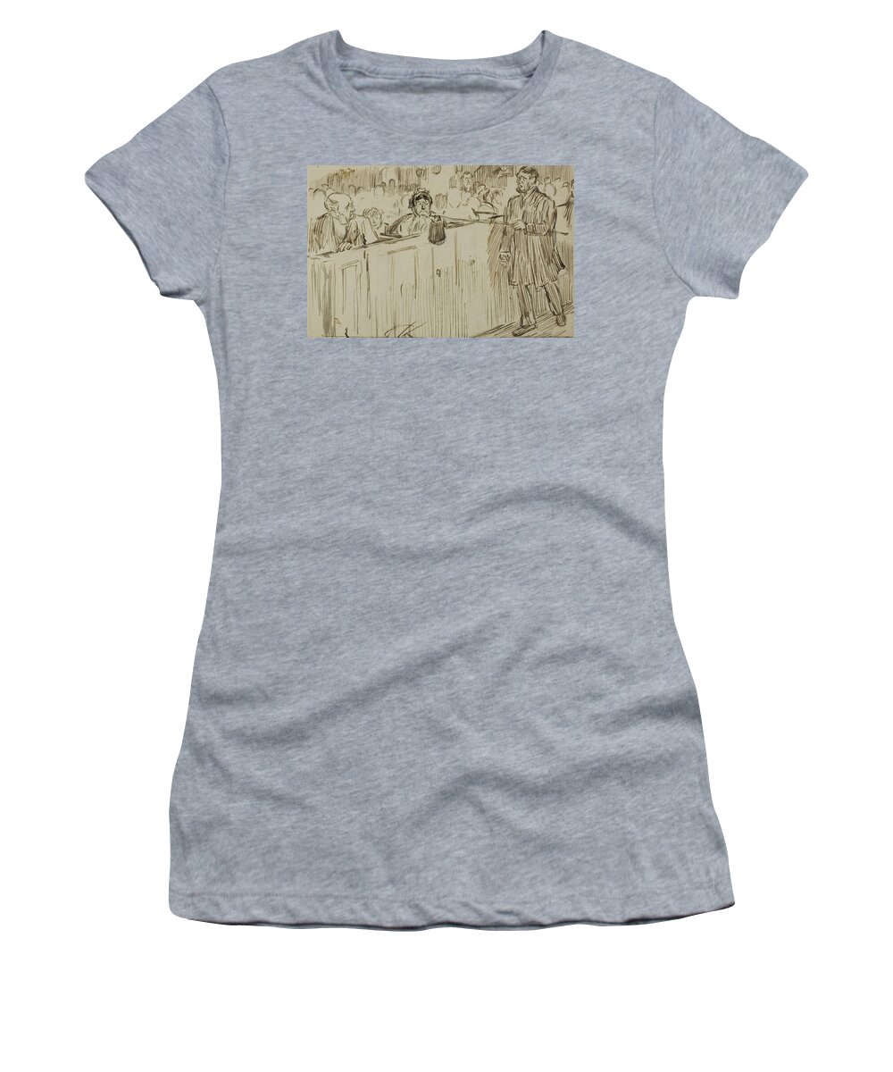 19th Century Art Women's T-Shirt featuring the drawing Force of Habit by Charles Samuel Keene