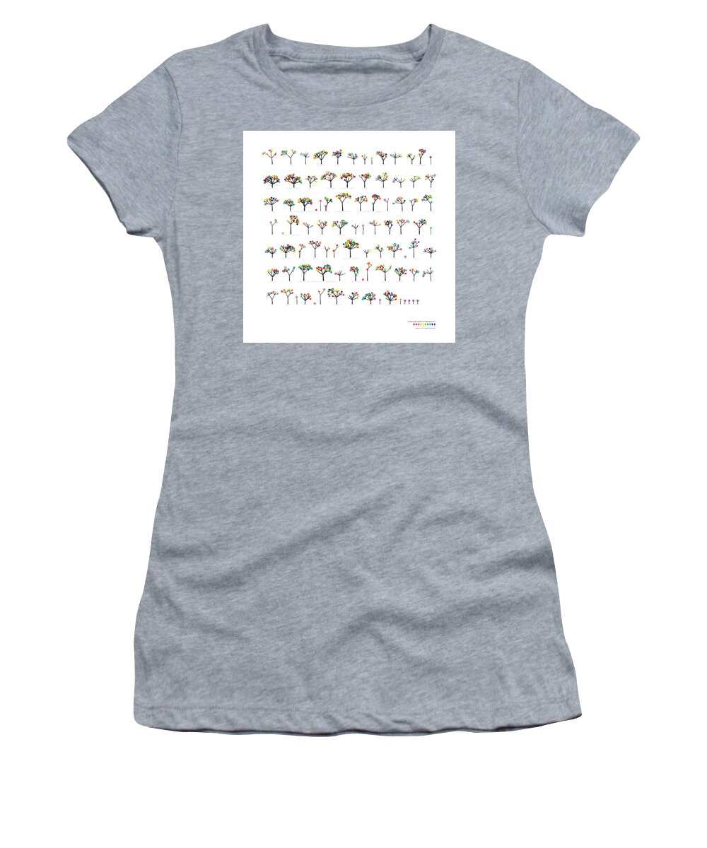 Pi Women's T-Shirt featuring the digital art Forest of the digits of Pi by Martin Krzywinski