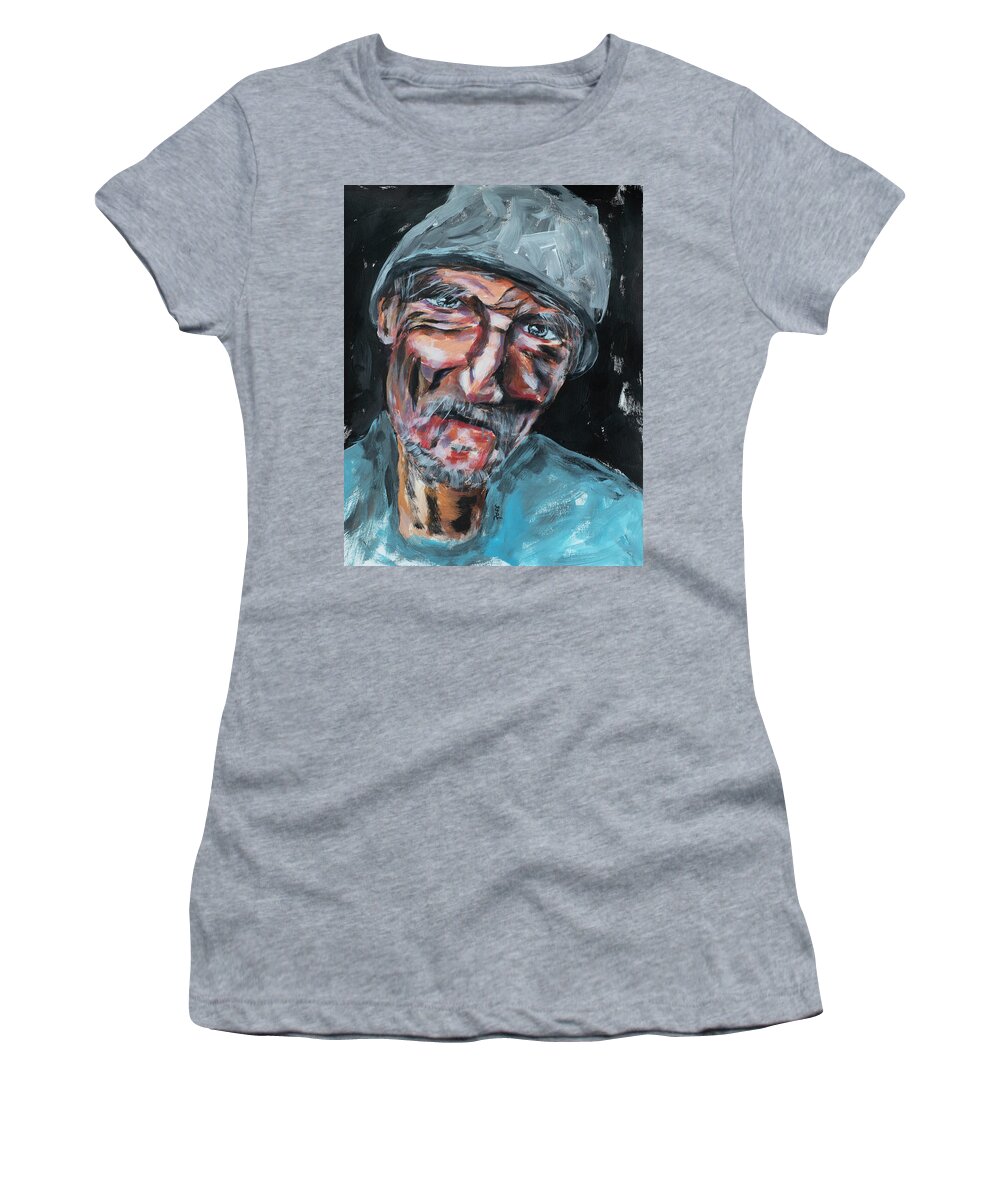Homeless Women's T-Shirt featuring the painting Forgotten by Mark Ross