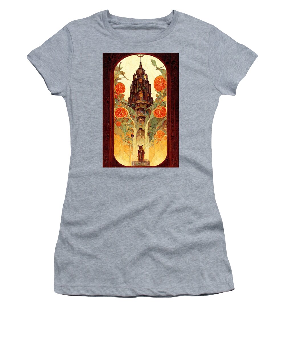 Fox Women's T-Shirt featuring the digital art Fox Journey by Nickleen Mosher