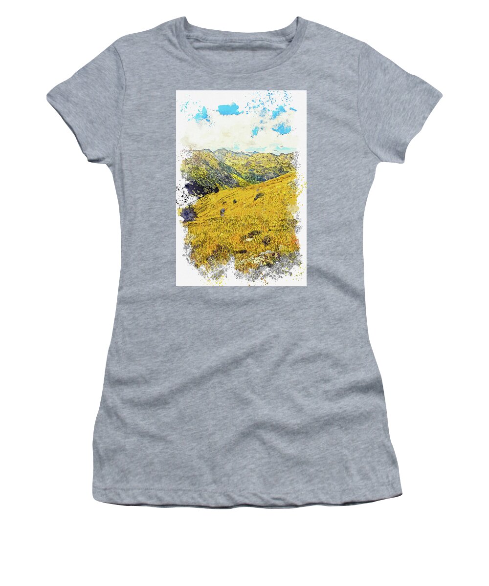 Er Women's T-Shirt featuring the painting France, ca 2021 by Ahmet Asar, Asar Studios by Celestial Images