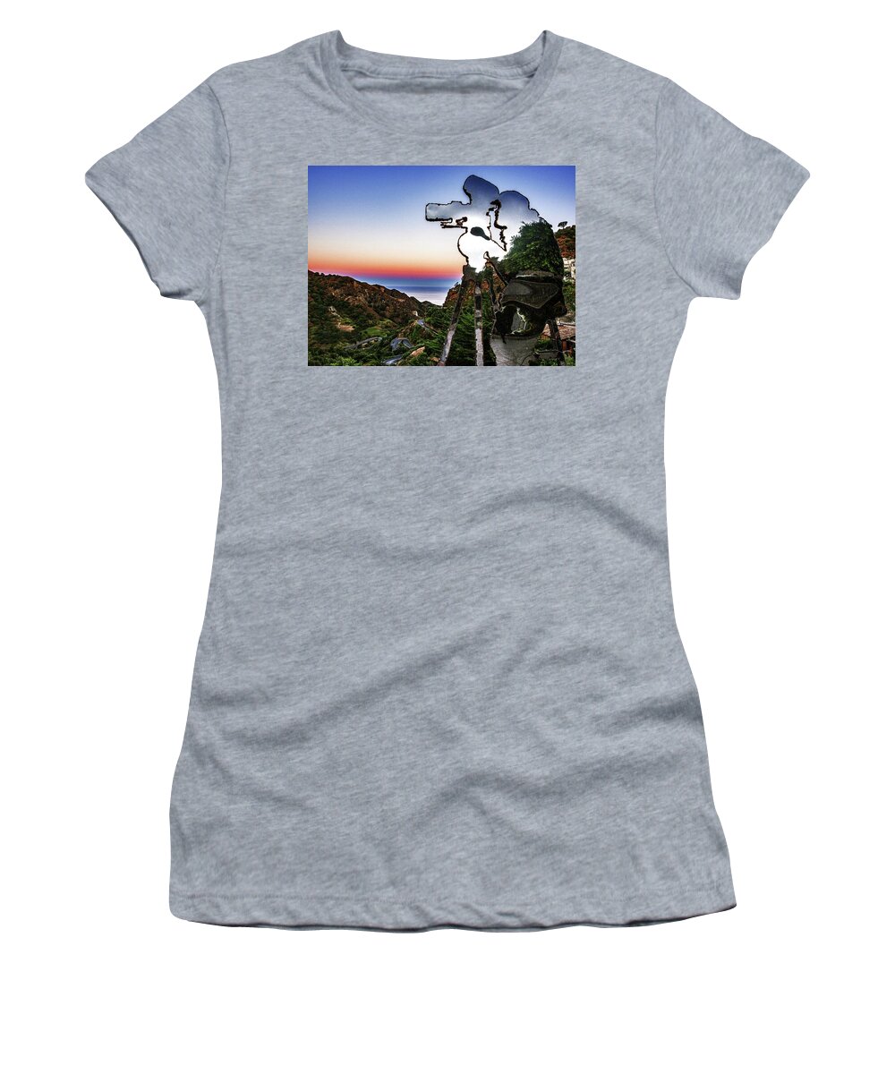 Francis Ford Coppola Women's T-Shirt featuring the photograph Francis Ford Coppola monument by Al Fio Bonina