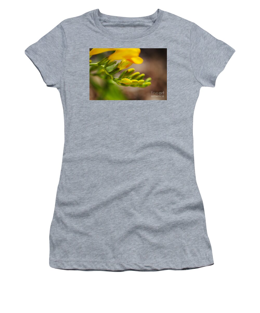 Freesia Women's T-Shirt featuring the photograph Freesia Hand And Fingers by Joy Watson