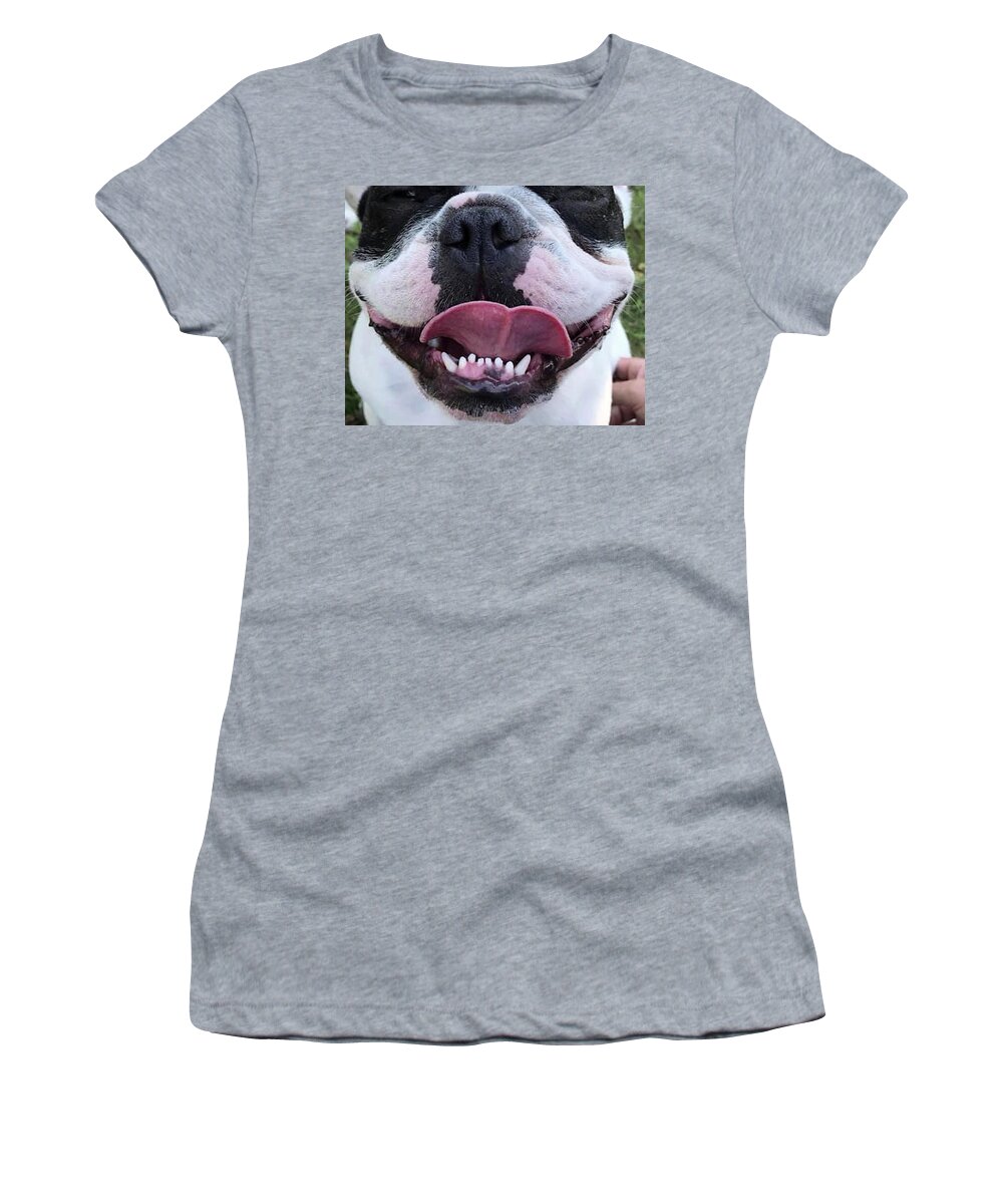 French Bulldog Women's T-Shirt featuring the painting French Bulldog Mask 2 by Nadi Spencer