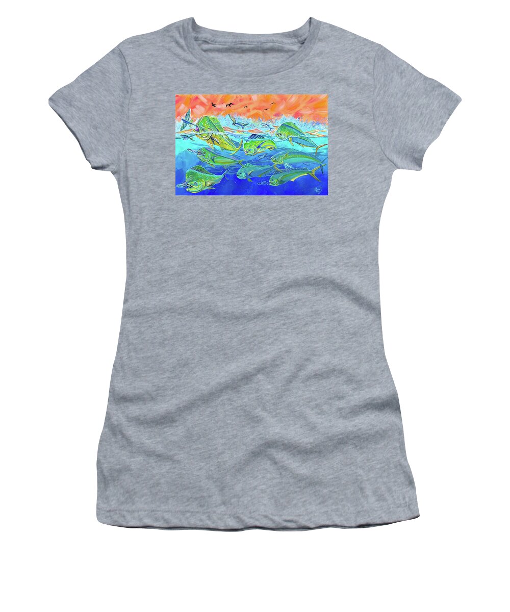 Fish Women's T-Shirt featuring the painting Frequent Flyers by Mark Ray