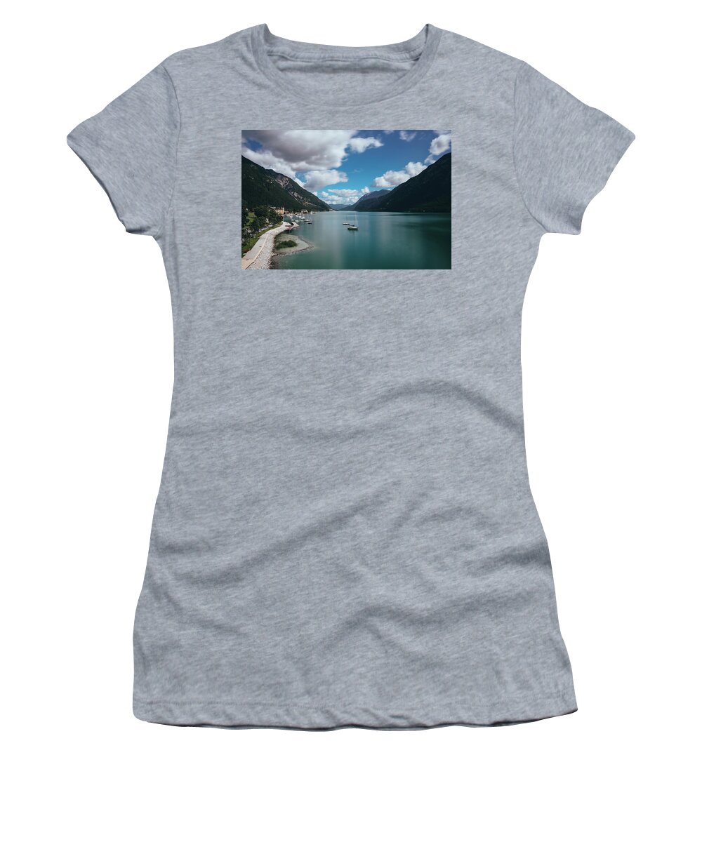 Landscapes Women's T-Shirt featuring the photograph Freshwater lake Achensee by Vaclav Sonnek