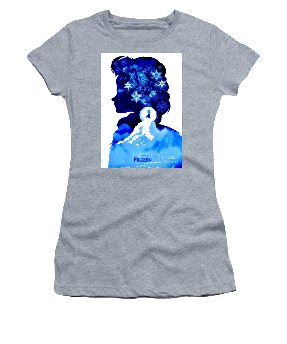 Frozen Women's T-Shirt featuring the digital art Frozen by HELGE Art Gallery