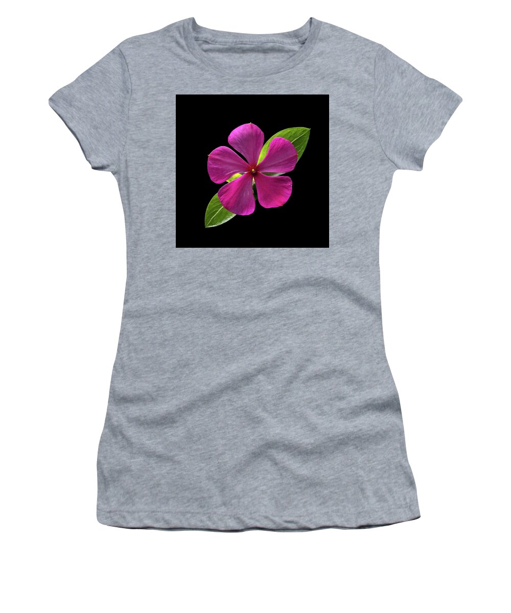 Fuchsia Women's T-Shirt featuring the photograph Fuchsia and Green on Black by Kevin Suttlehan