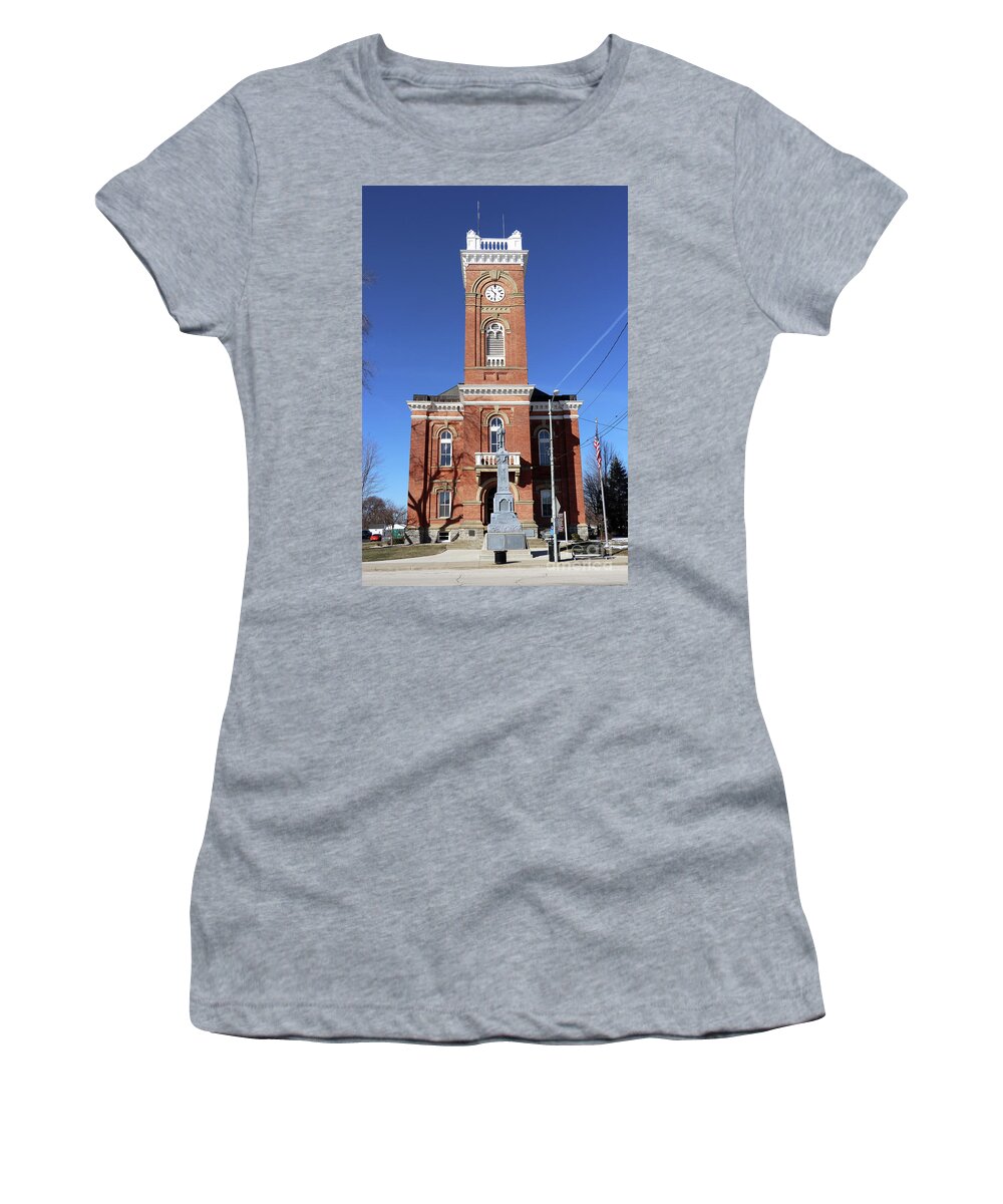 Fulton County Courthouse Women's T-Shirt featuring the photograph Fulton County Courthouse Wauseon Ohio 0098 by Jack Schultz