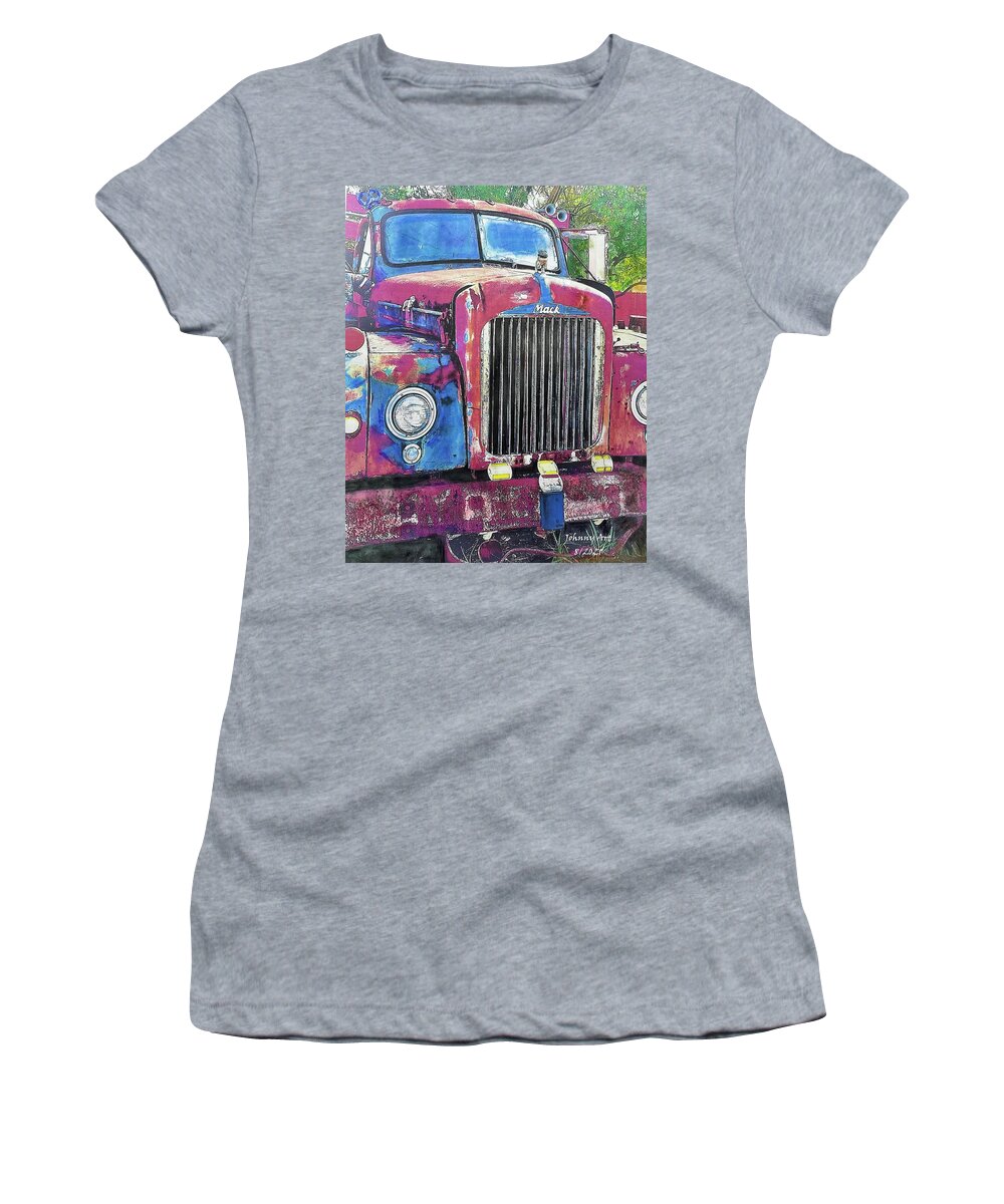 Truck Captain D's St Augustine Florida Usa Women's T-Shirt featuring the mixed media Fun Stuff 1 by John Anderson