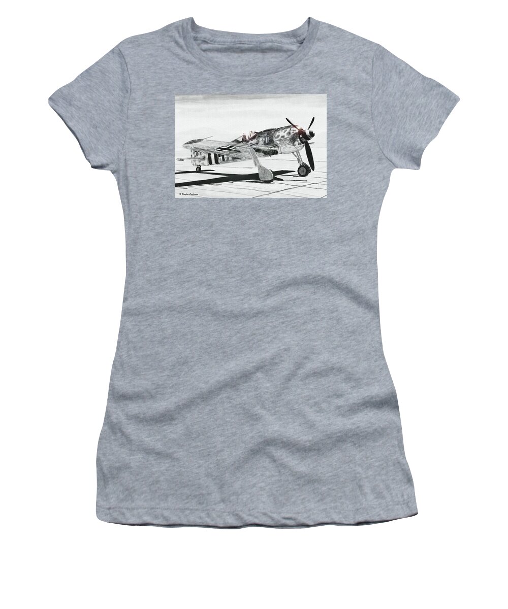 Aviation Women's T-Shirt featuring the digital art Fw-190a by Douglas Castleman