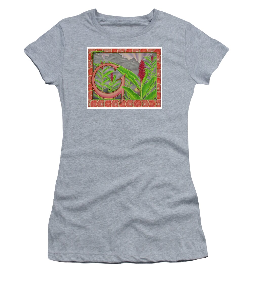 Kim Mcclinton Women's T-Shirt featuring the drawing G is for Gecko by Kim McClinton