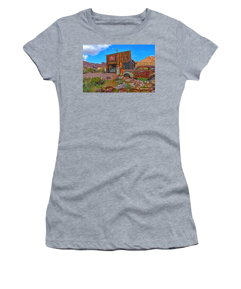  Women's T-Shirt featuring the photograph Garage Days by Rodney Lee Williams