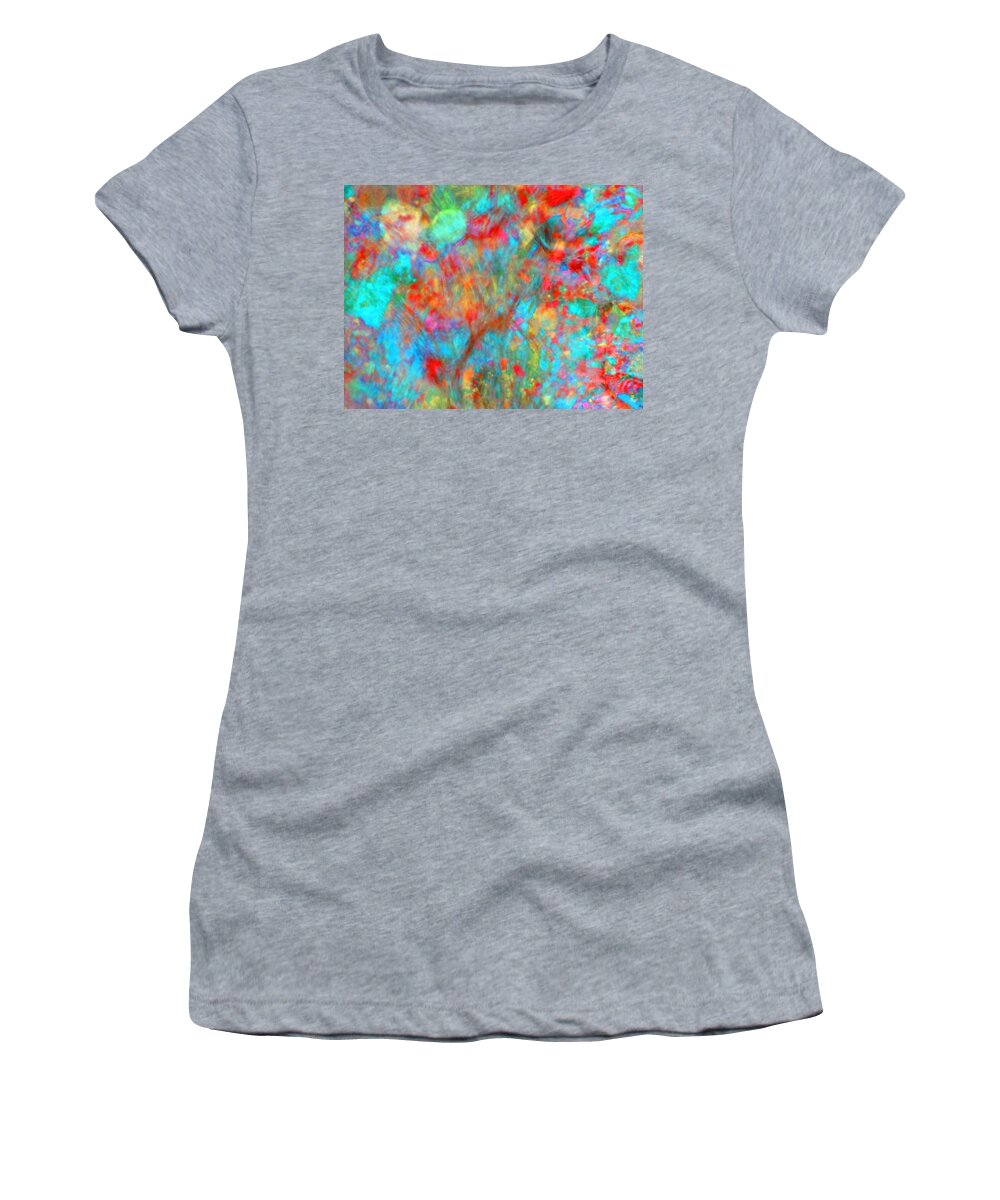 Abstract Women's T-Shirt featuring the digital art Garden Melt by T Oliver