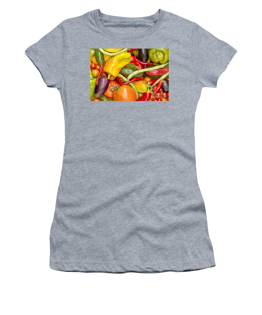 Peppers Women's T-Shirt featuring the photograph Garden Vegetable Collection by Adam Jewell