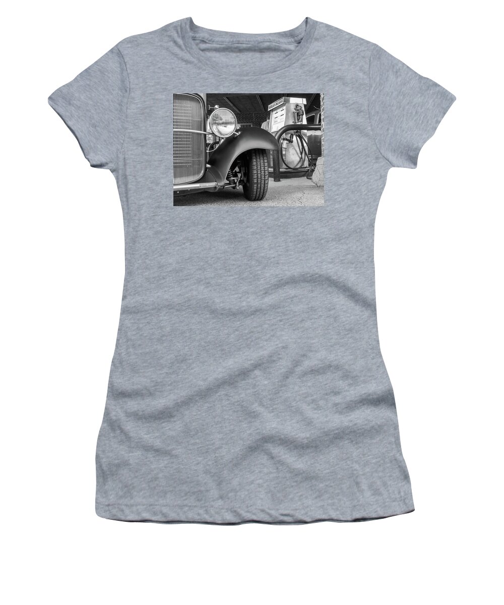 Car Women's T-Shirt featuring the photograph Gassing Up the Old Buggy by James C Richardson