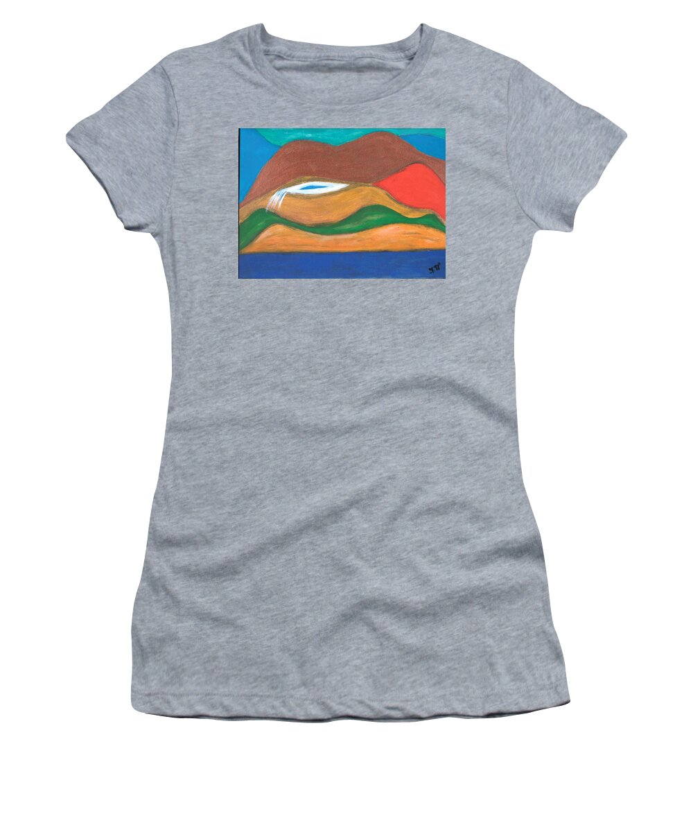 Genie Women's T-Shirt featuring the painting Genie Land by Esoteric Gardens KN