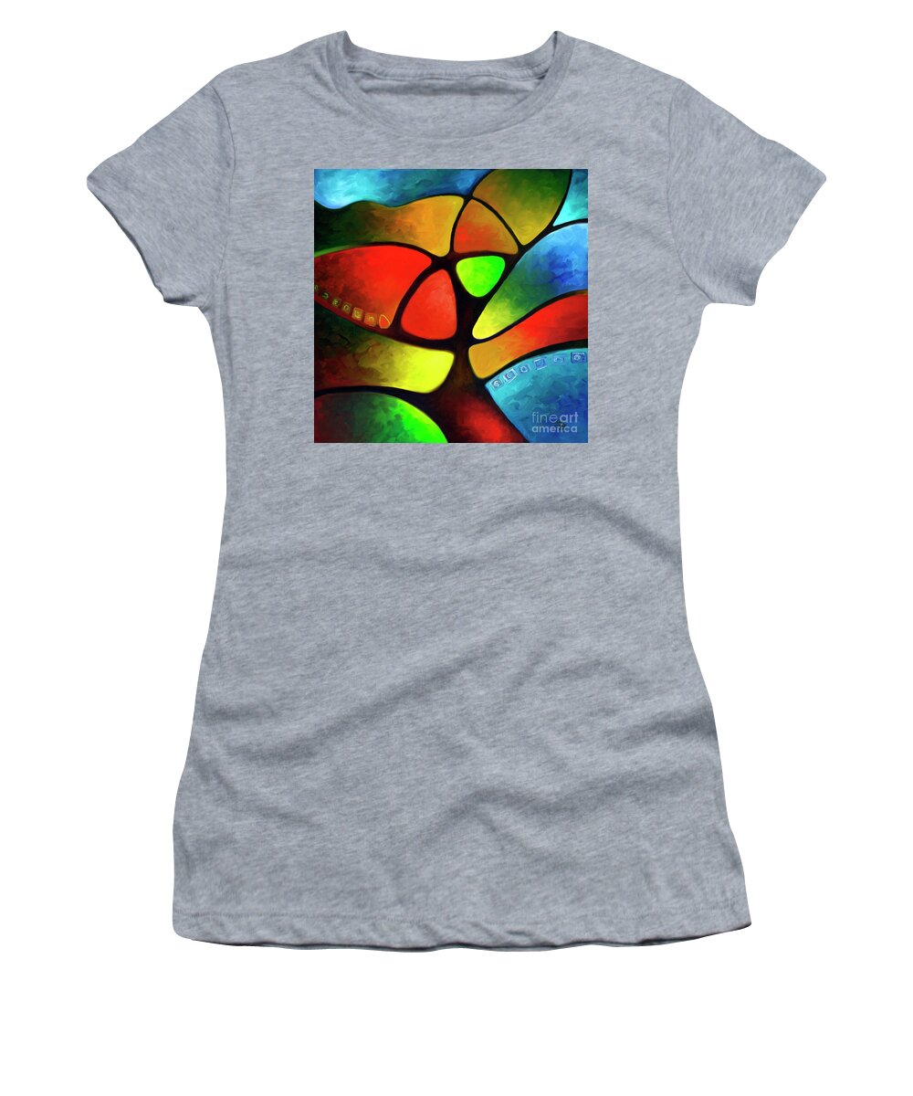 Tree Women's T-Shirt featuring the painting Geometree by Sally Trace