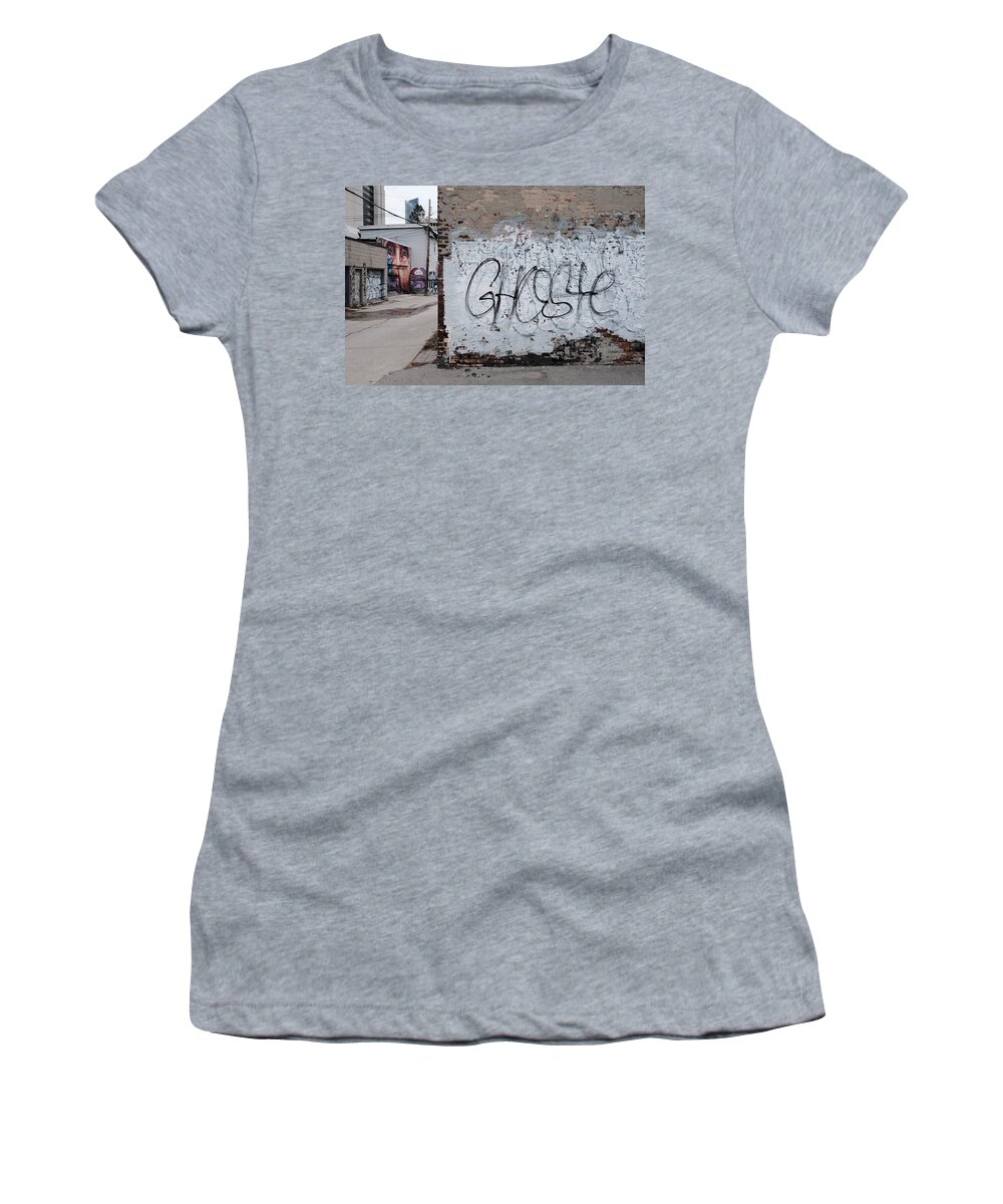 Urban Women's T-Shirt featuring the photograph Ghoste In The Alley by Kreddible Trout