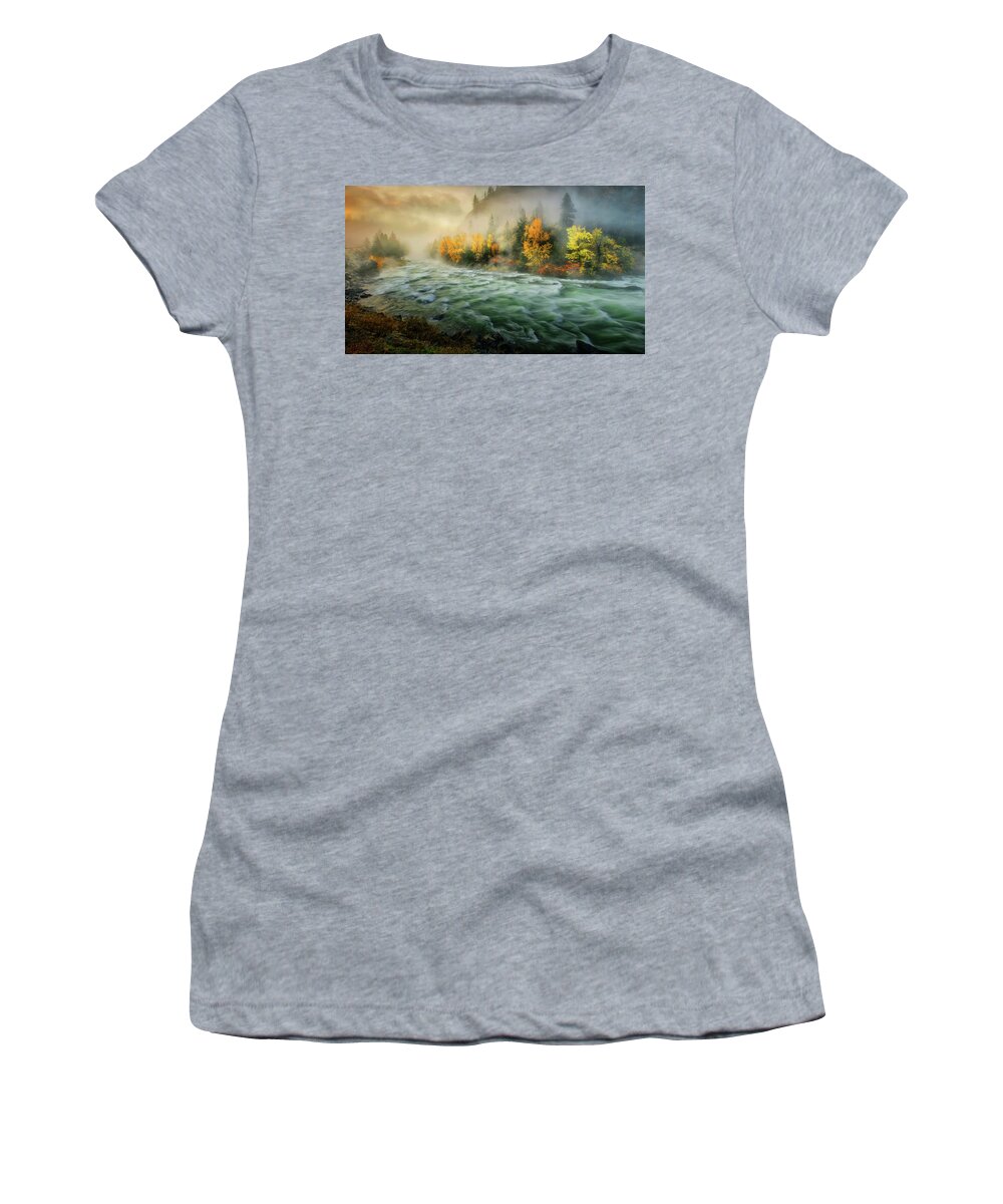 Leavenworth Women's T-Shirt featuring the photograph Ghosts of Autumn by Dan Mihai