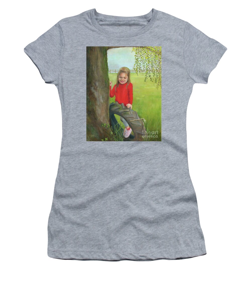 Portrait Women's T-Shirt featuring the painting Giada by Marlene Book