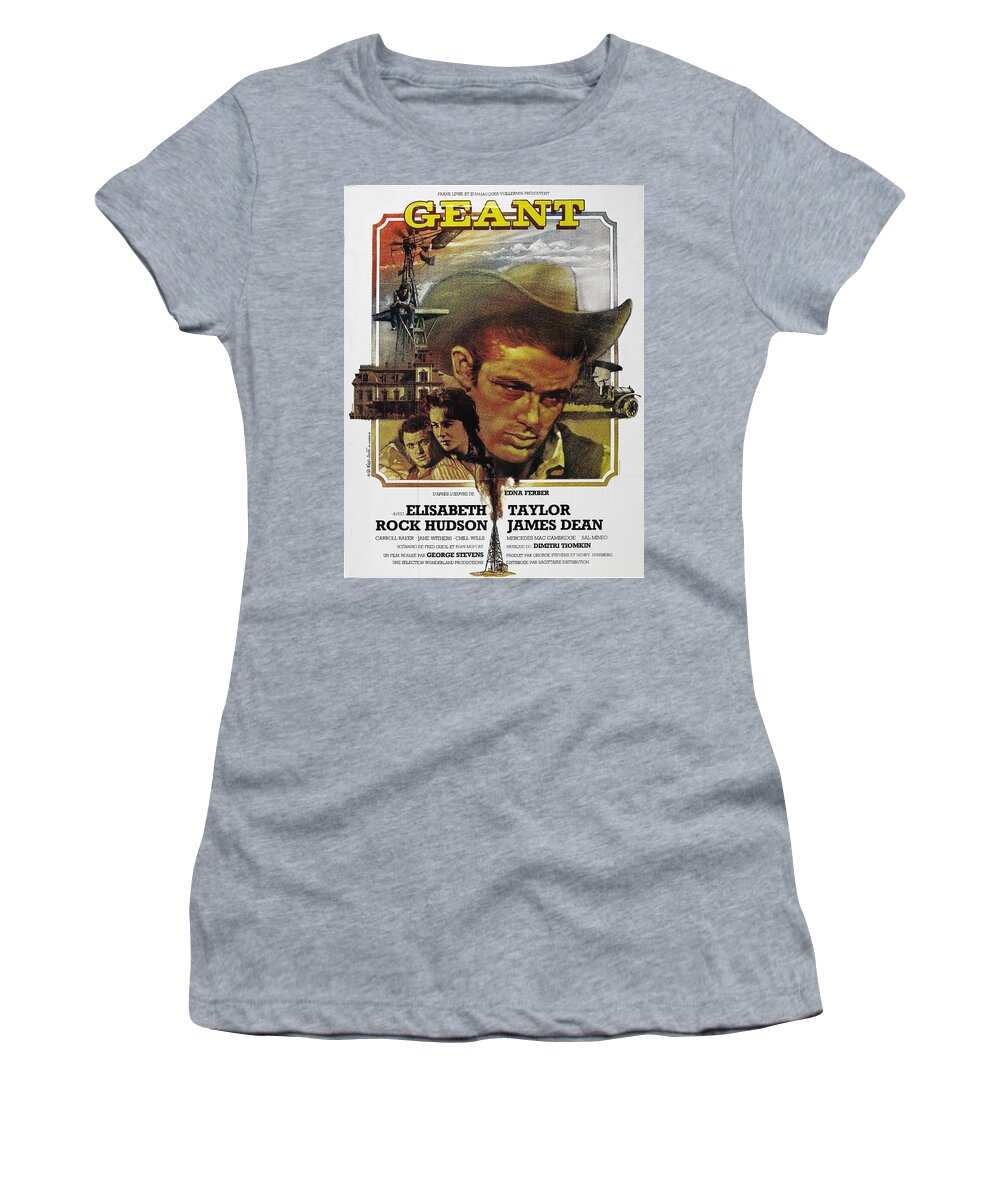Synopsis Women's T-Shirt featuring the mixed media ''Giant'', 1956 by Movie World Posters