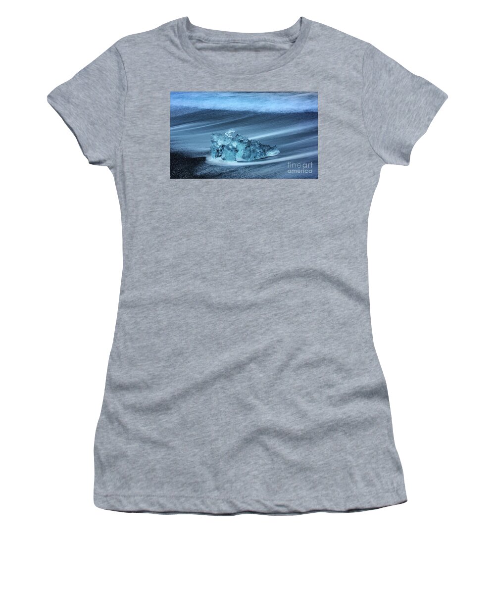 Iceland Women's T-Shirt featuring the photograph Glacial Ice - Jokulsarlon by Sandra Bronstein