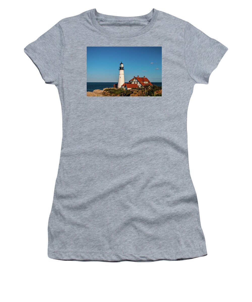 Gloucester Women's T-Shirt featuring the photograph Gloucester Light House by Gordon Sarti