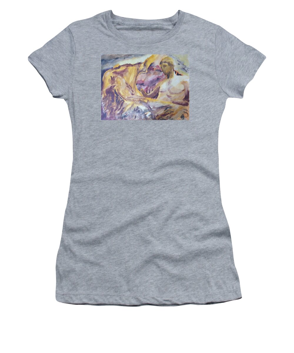 Masterpiece Paintings Women's T-Shirt featuring the painting Gods of Olympus by Enrico Garff