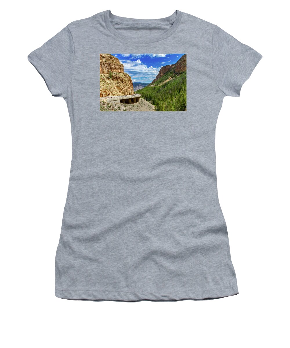 Canyon Women's T-Shirt featuring the photograph Golden Gate Canyon - Yellowstone by Bill Gallagher