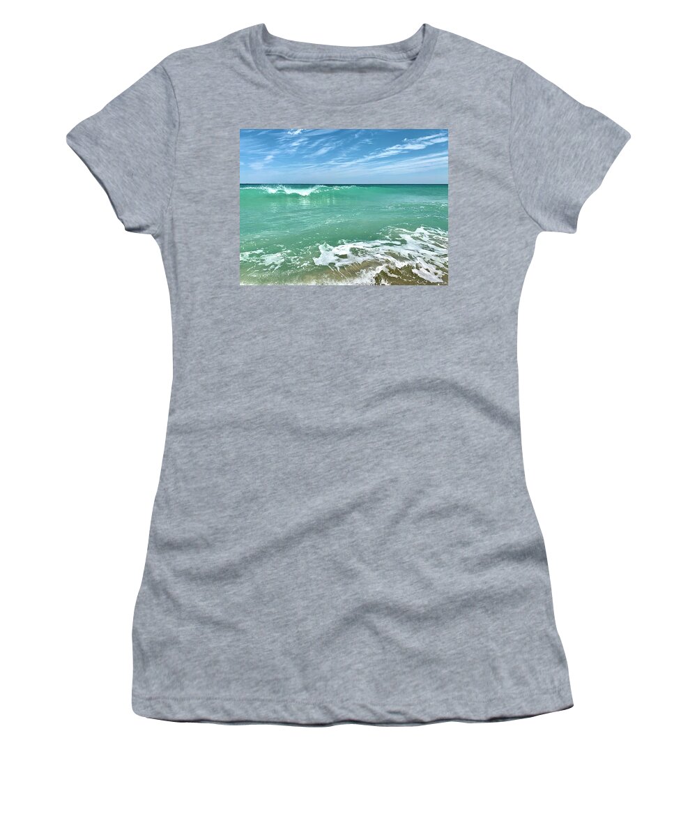 Vero Women's T-Shirt featuring the photograph Golden Sands Beach by Veterans Aerial Media LLC