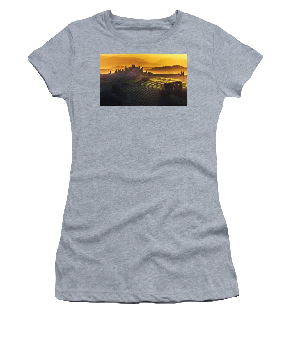 Italy Women's T-Shirt featuring the photograph Golden Tuscany by Evgeni Dinev
