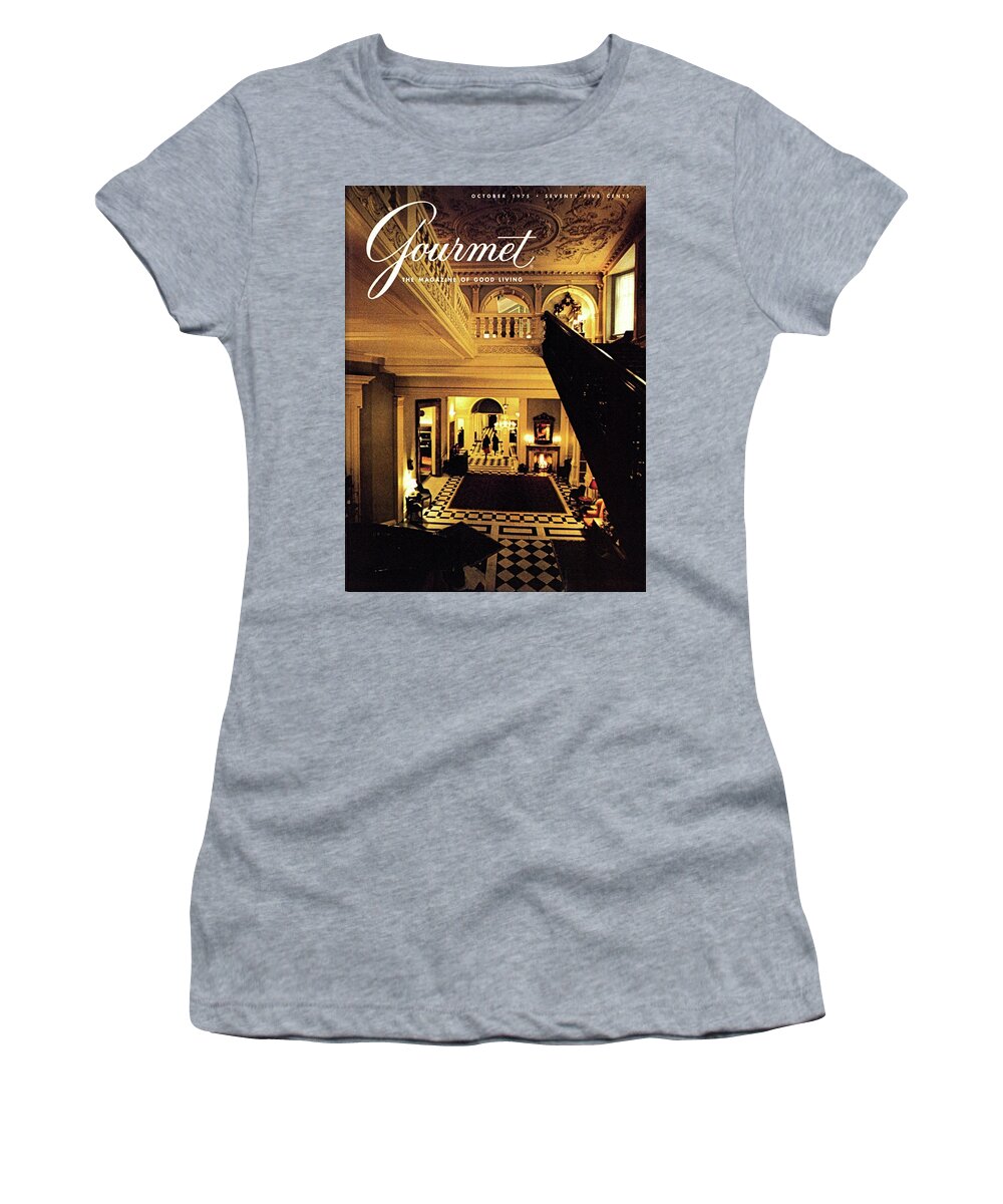 Interior Women's T-Shirt featuring the photograph Gourmet Cover Featuring Claridge's Hotel Lobby by Ronny Jaques