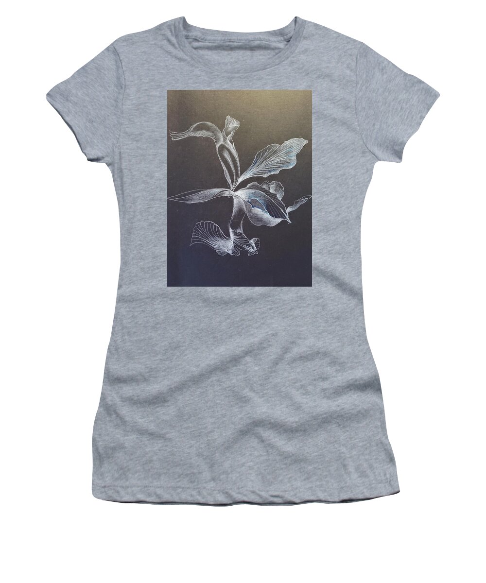 Black And White Drawing Women's T-Shirt featuring the drawing Grace by Rosanne Licciardi