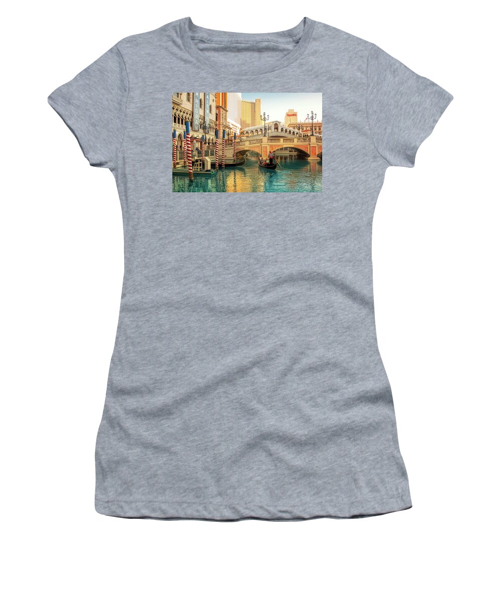 Venetian Women's T-Shirt featuring the photograph Grand Canal at Venetian Las Vegas by Tatiana Travelways