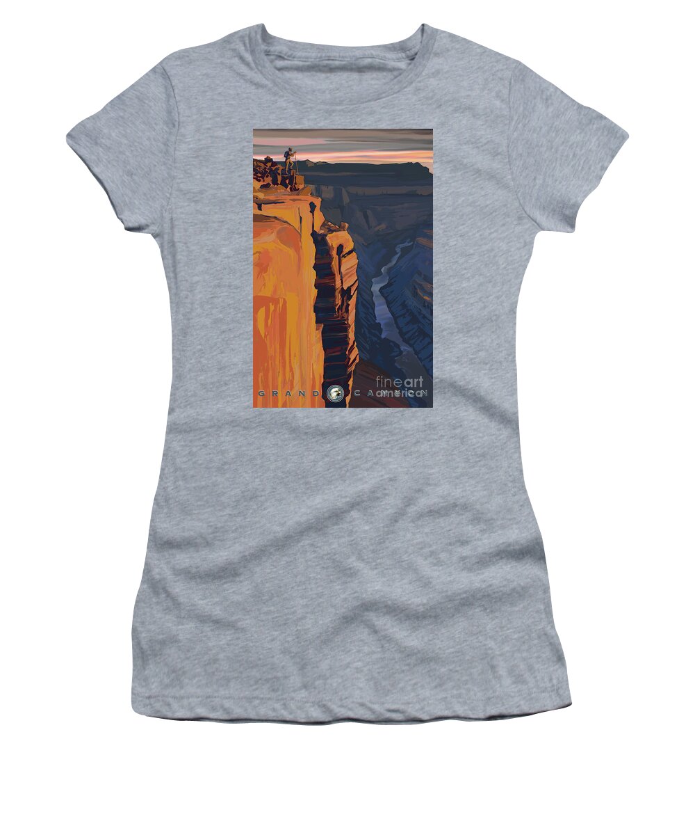 Grand Canyon Women's T-Shirt featuring the painting Grand Canyon by Sassan Filsoof